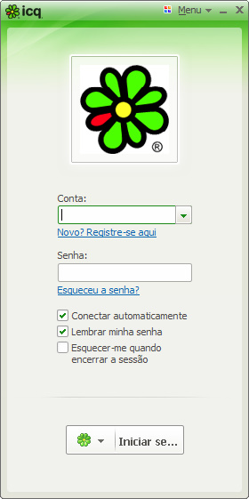 tela do novo icq